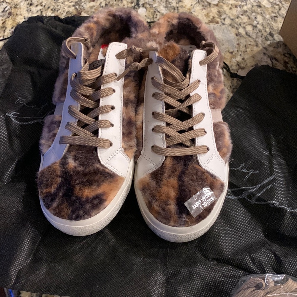 Vintage Havana snugle faux fur slides shoes brown 8.5